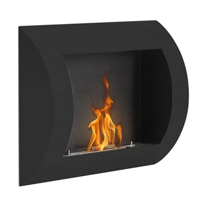 Ocean - Wall Mounted Bioethanol Fireplace - Black