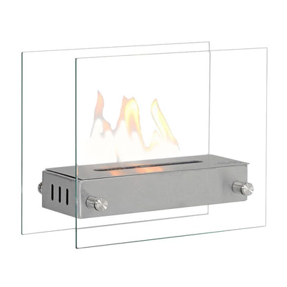 Kensington Tabletop Bioethanol Fireplace - Steel and Glass