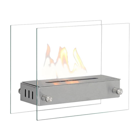 Kensington Tabletop Bioethanol Fireplace - Steel and Glass