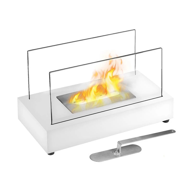 Lambeth Tabletop Bioethanol Fireplace - White