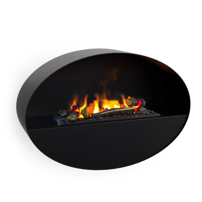 Kjos - Wall-Mounted Water Vapour Fireplace - Black