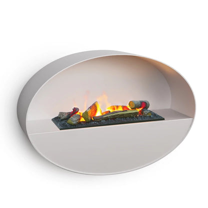 Kjos - Wall-Mounted Water Vapour Fireplace - White