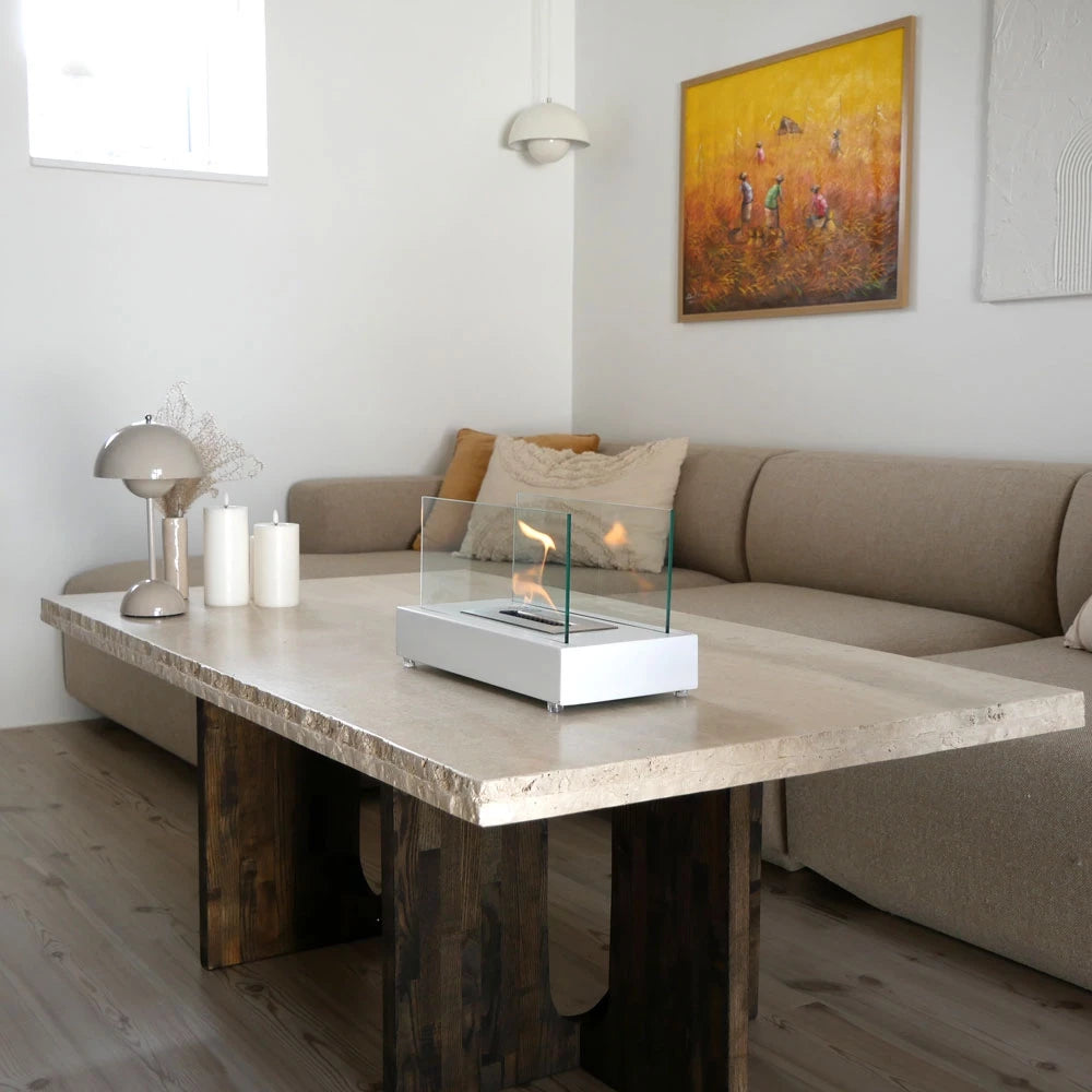 Lambeth Tabletop Bioethanol Fireplace - White