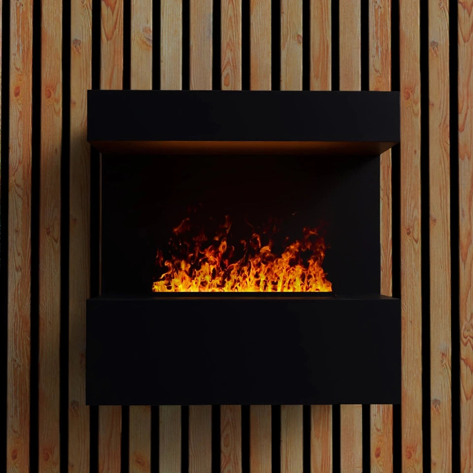 Late - Wall-Mounted Water Vapour Fireplace - Black