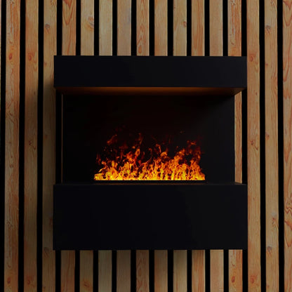Late - Wall-Mounted Water Vapour Fireplace - Black