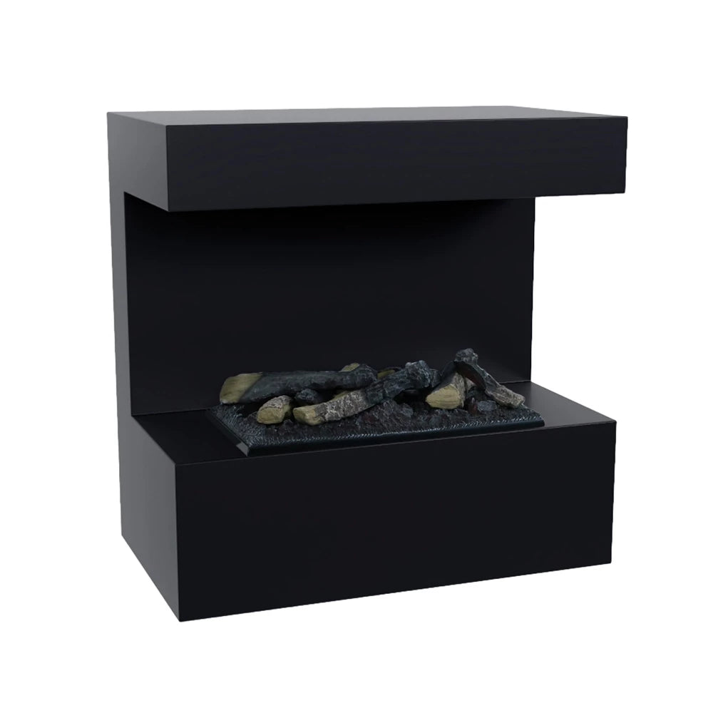 Late - Wall-Mounted Water Vapour Fireplace - Black