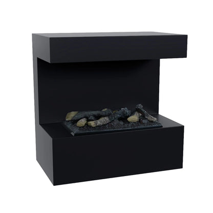 Late - Wall-Mounted Water Vapour Fireplace - Black