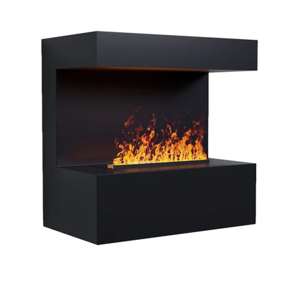 Late - Wall-Mounted Water Vapour Fireplace - Black