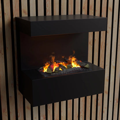 Late - Wall-Mounted Water Vapour Fireplace - Black