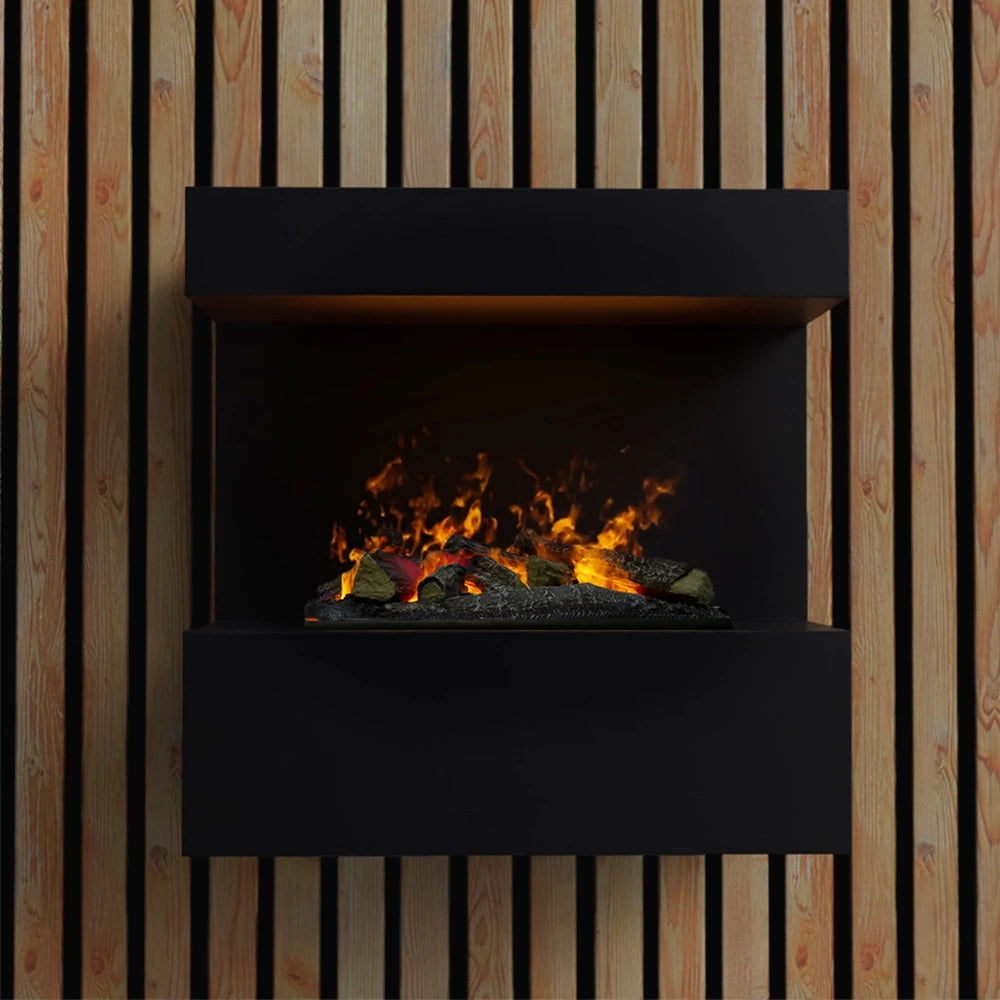 Late - Wall-Mounted Water Vapour Fireplace - Black