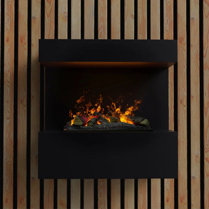 Late - Wall-Mounted Water Vapour Fireplace - Black