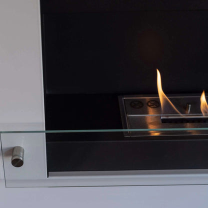 Nebraska - Wall Mounted Bioethanol Fireplace - White