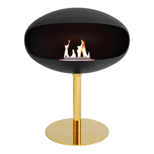 Cocoon Pedestal - Black with Brass Base