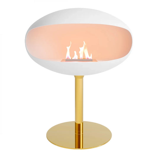 Cocoon Pedestal - White with Brass Base