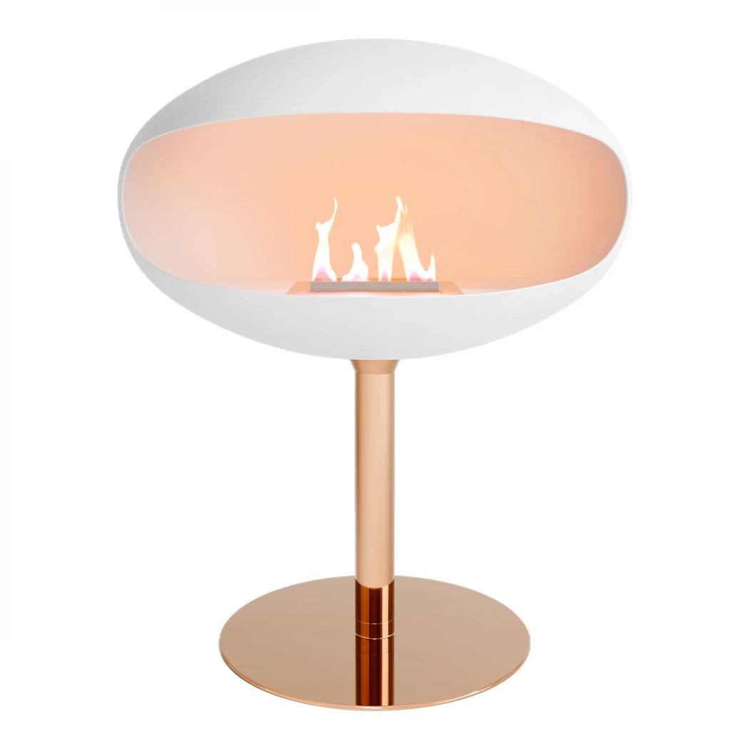 Cocoon Pedestal - White with Copper Base