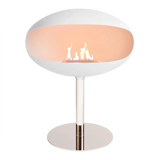 Cocoon Pedestal - White with Steel Base