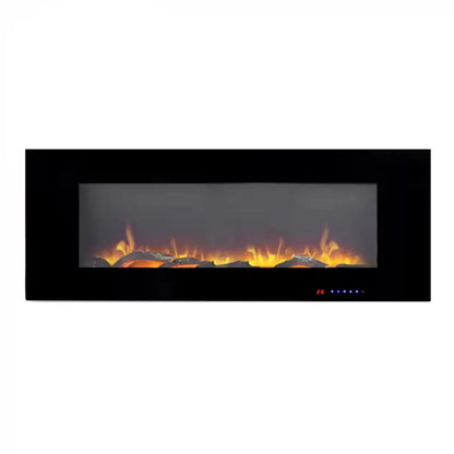 Azurite Wall-Mounted Electric Fireplace - 127 cm - Black