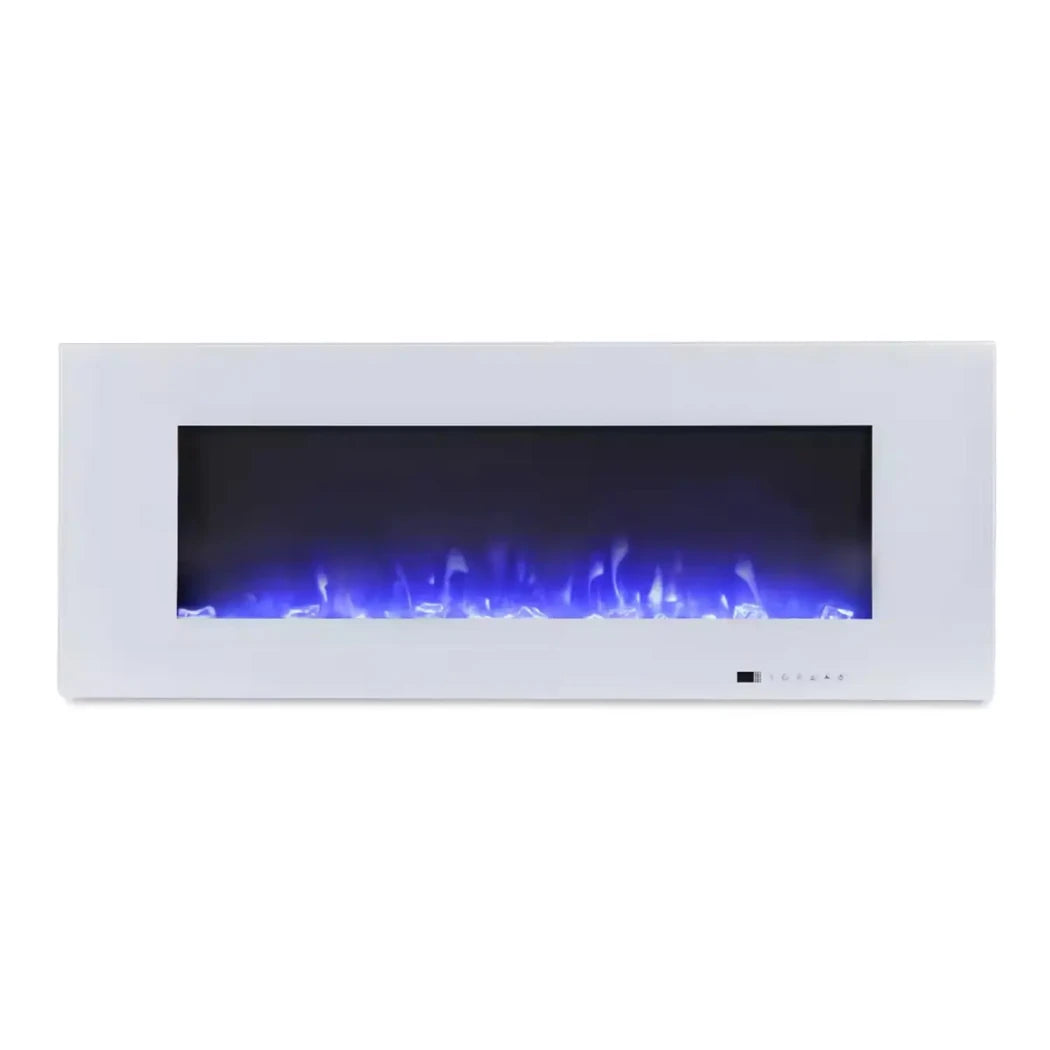 Azurite Wall-Mounted Electric Fireplace - 127 cm - White