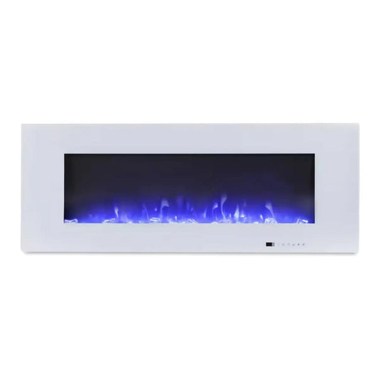 Azurite Wall-Mounted Electric Fireplace - 127 cm - White