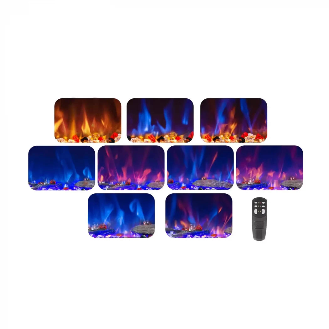 Azurite Wall-Mounted Electric Fireplace - 127 cm - White
