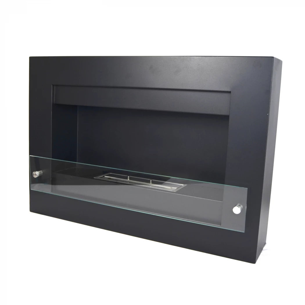 Nebraska - Wall Mounted Bioethanol Fireplace - Black