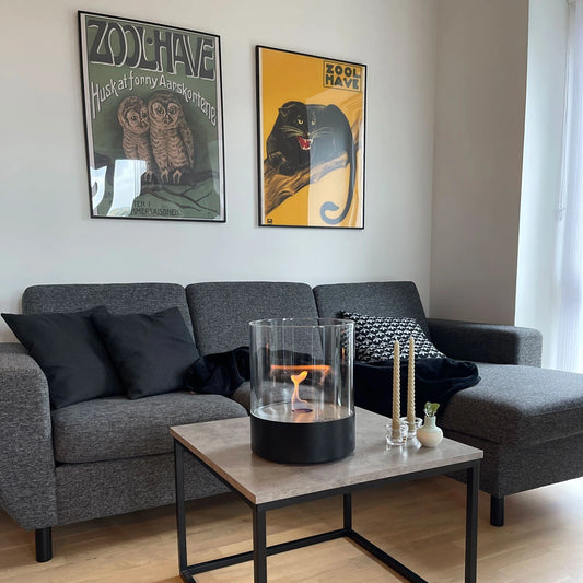 Southwark Tabletop Bioethanol Fireplace - Black Round