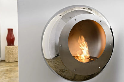 Cocoon Vellum - Wall Mounted Bioethanol Fireplace - Steel