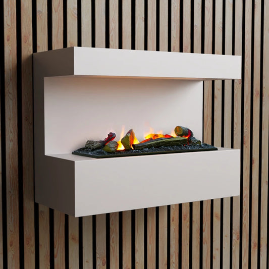 Steinsdal - Wall-mounted Water Vapour Fireplace in White
