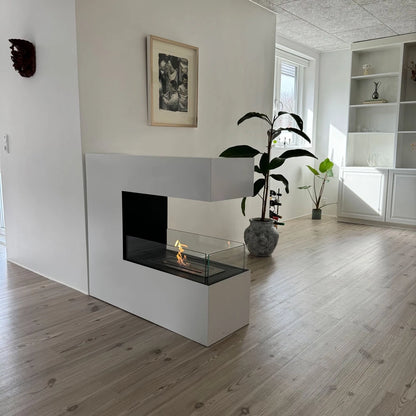 Topeka Bioethanol Fireplace - White 3-Sided