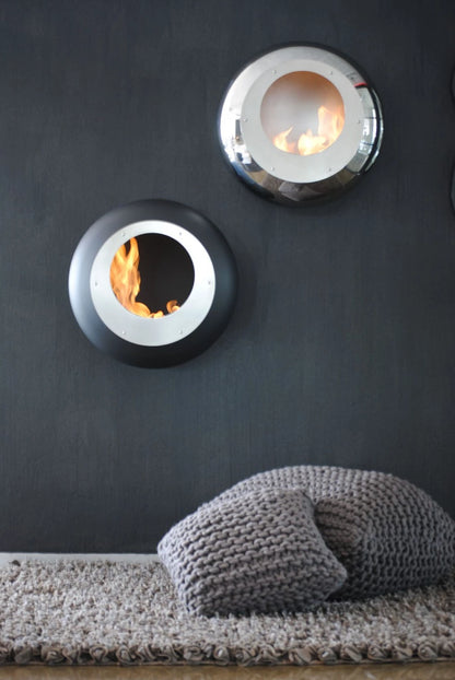 Cocoon Vellum - Wall Mounted Bioethanol Fireplace - Steel