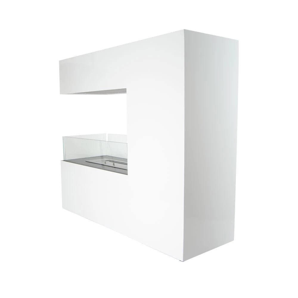 Topeka Bioethanol Fireplace - White 3-Sided