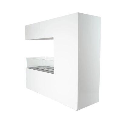 Topeka Bioethanol Fireplace - White 3-Sided